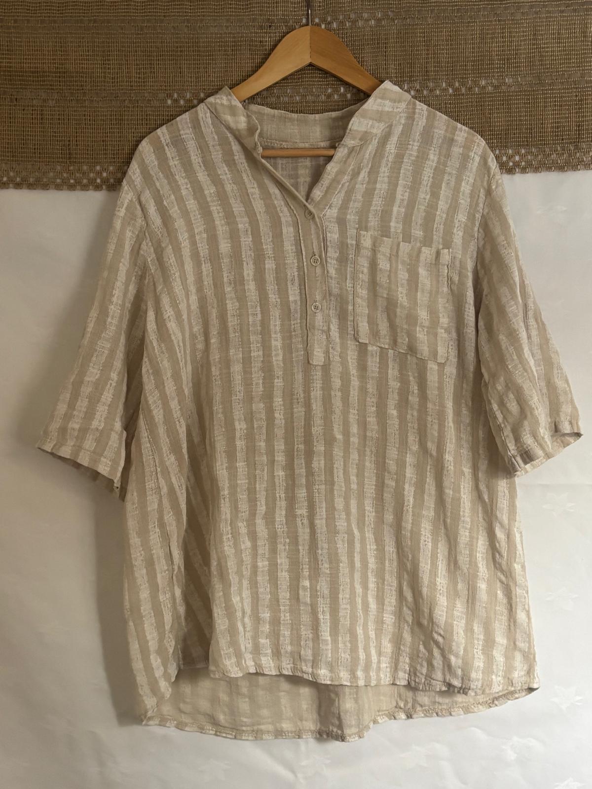 Cotton striped pullover shirt