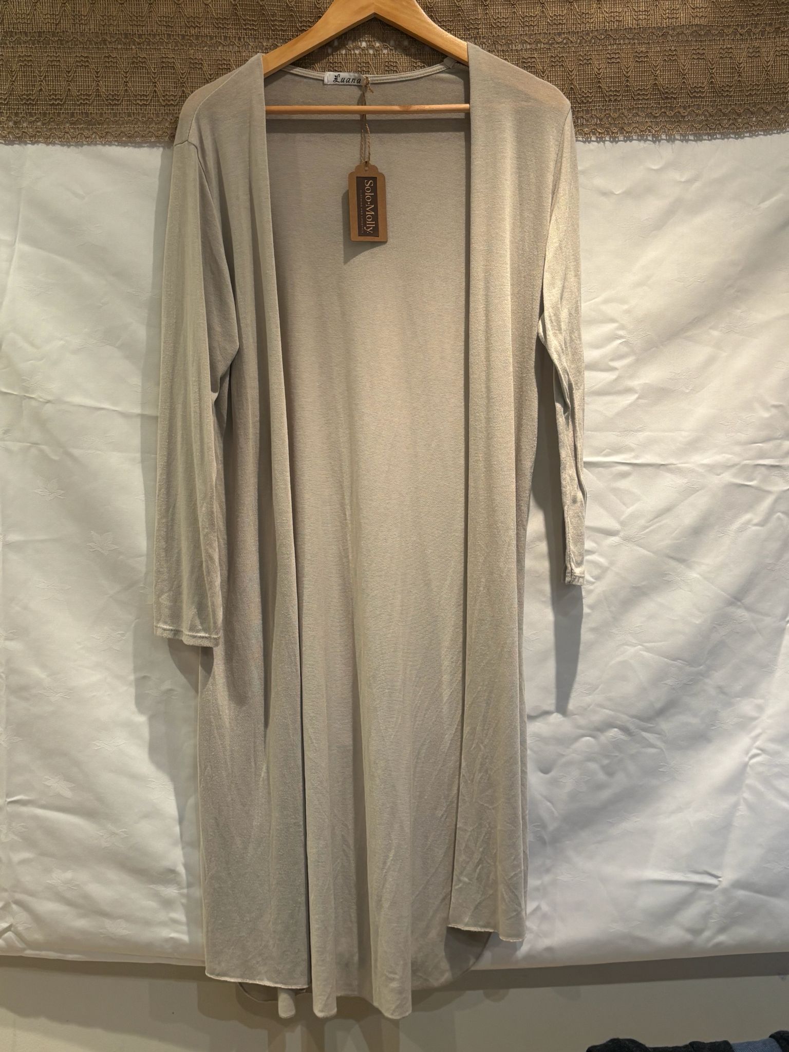 Luxury Italian-Made Long Open-Front Cardigan – One Size