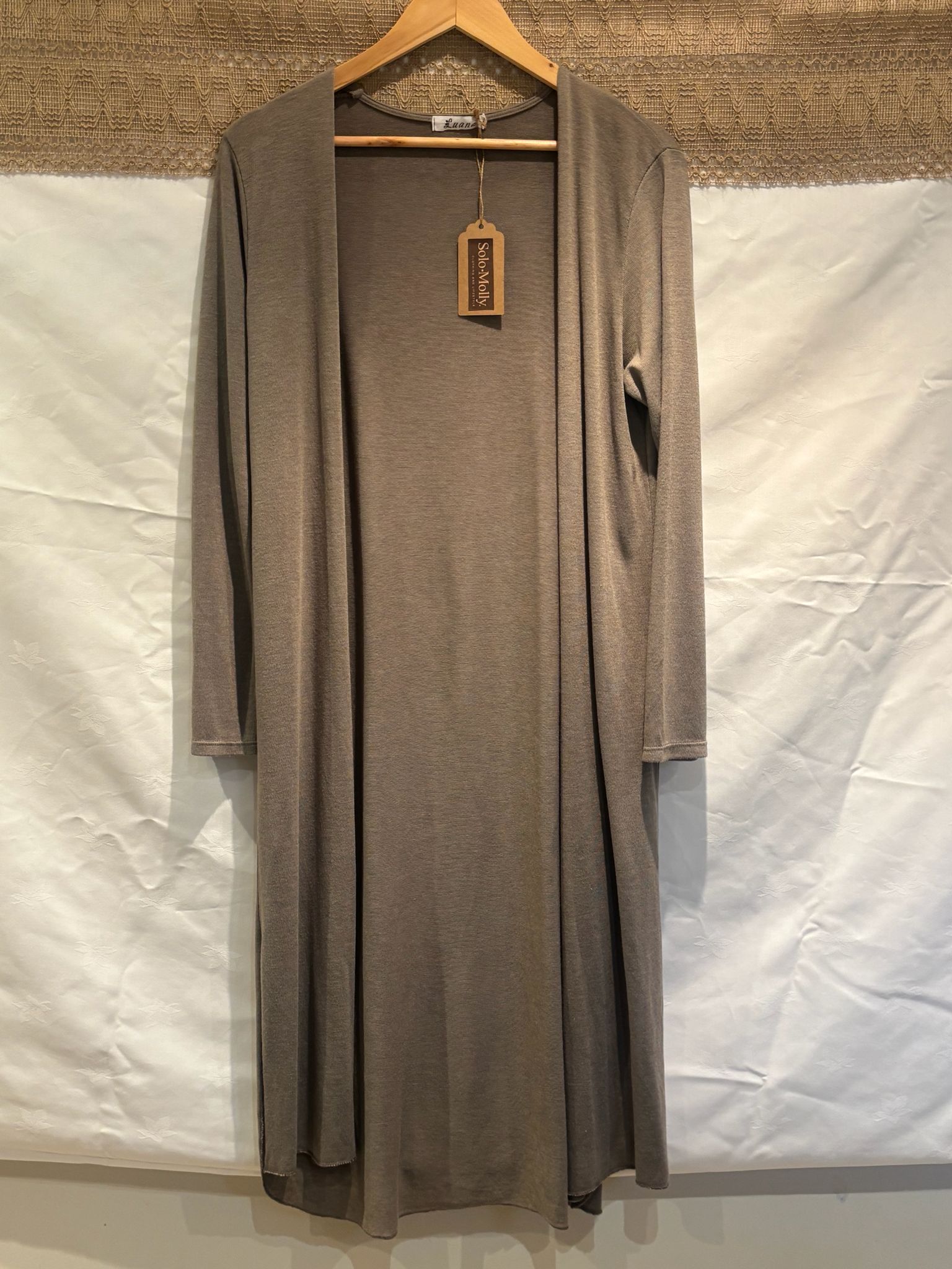 Luxury Italian-Made Long Open-Front Cardigan – One Size