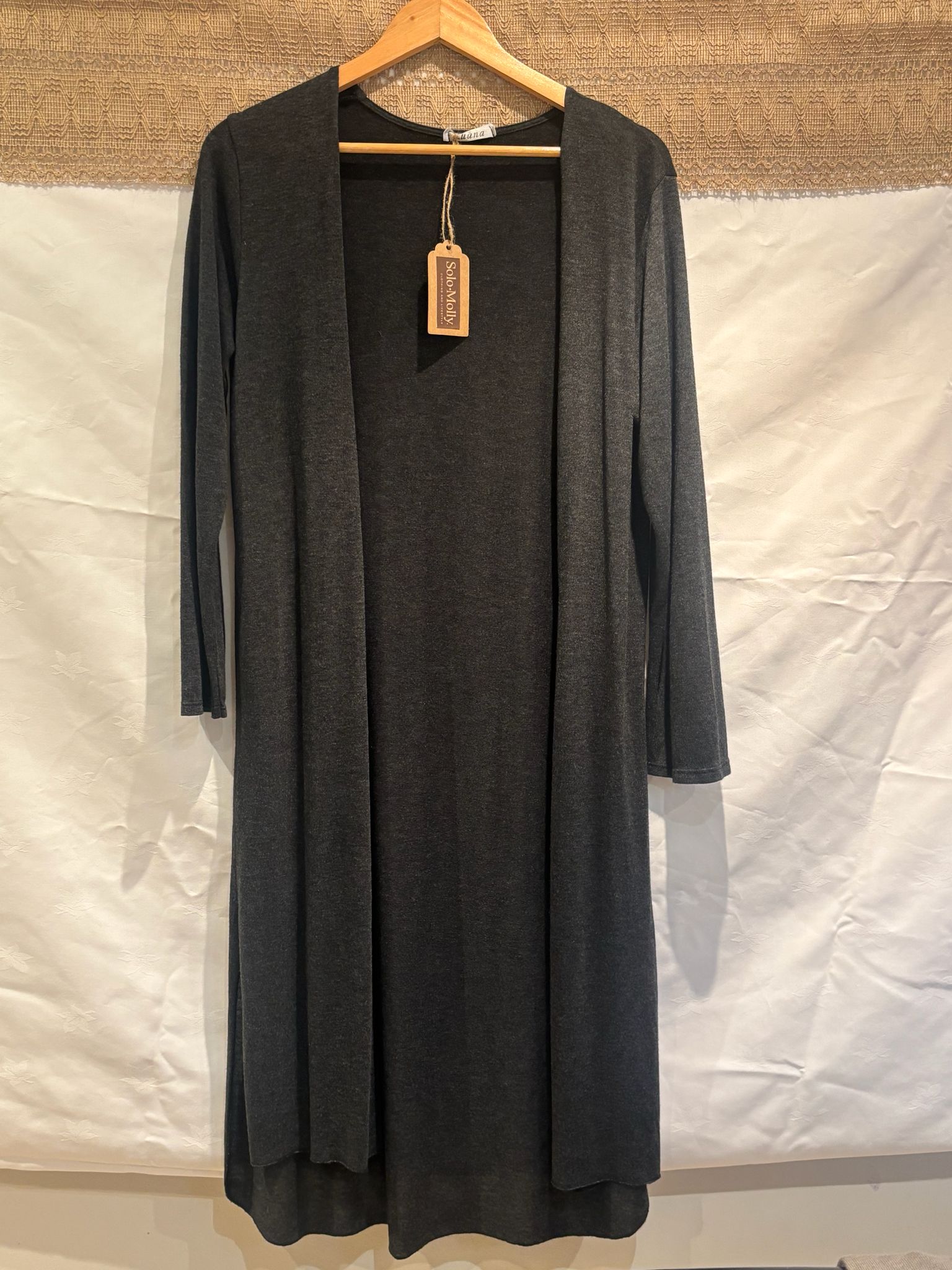 Luxury Italian-Made Long Open-Front Cardigan – One Size